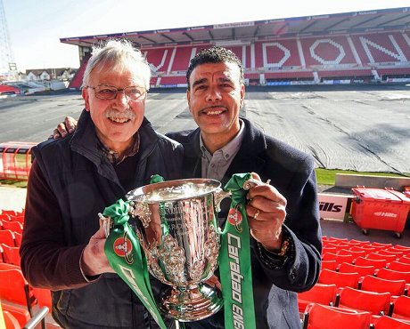 Don Rogers & Chris Kamara with the League Cup