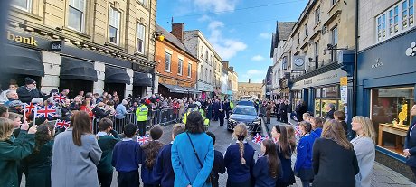 Crowds greet Queen Camilla in Swindon
