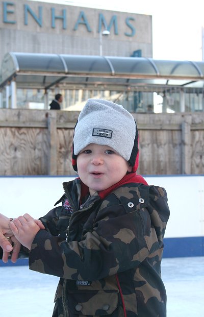 Two-year old Dillan Elliott enjoying the rink