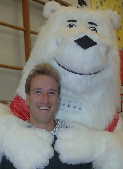 Ben Fogle with npower's mascot