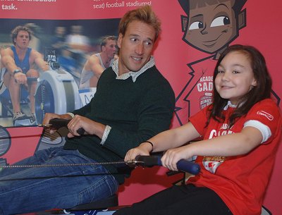 Ben Fogle rows with pupil from Wroughton Junior School