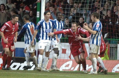 Blair Sturrock celebrates after scoring a goal in the 3rd round of the FA Cup