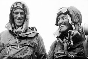 Sir Edmund Hillary and Tenzing Norgay on their successful ascent of Everest