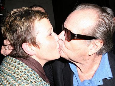 Jack Nicholson and Lesley Poulton snogging outside the Ritz Hotel 22 Jan 2008