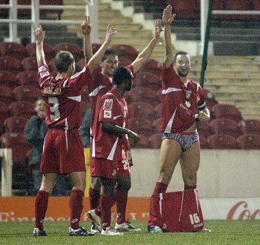 Hasney Aljofree and co in the Swindon vs Cheltenham game