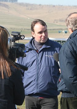 Alan King, Swindon racehorse trainer, being interviewed by SwindonWebTV