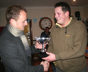 SwindonWeb's Fothergill receiving Man of the Match from Blair Sturrock