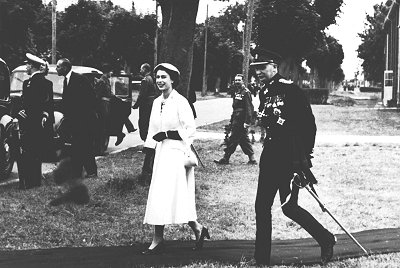 Queen Elizabeth II at Chiseldon Camp 1954