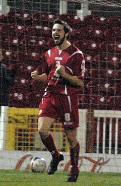 Craig Easton scores at the county ground against Huddersfield