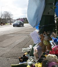 Crash site in Drove Road, Swindon