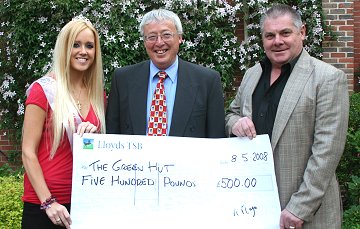 The Green Hut charity receives 500 from KM Promotions in Swindon