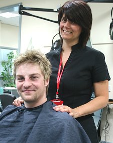 Mads Korneliussen gets a makeover at Swindon College