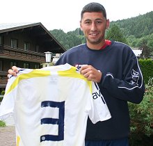 Swindon Town's Billy Paynter with Roberto Carlos' shirt