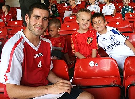 Swindon Town's Michael Timlin meets fans