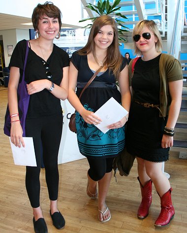 A-level students get their results at New College in Swindon