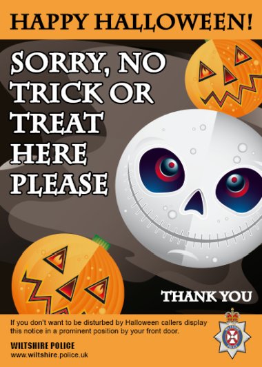 No to Trick or Treat poster