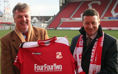 Swindon chairman Andrew Fitton and new manager Danny Wilson