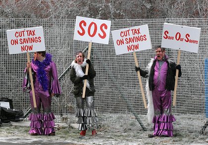 Gordon Brown protesters in Swindon