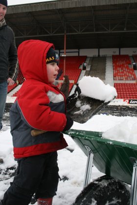 Swindon Town Football Club in the snow