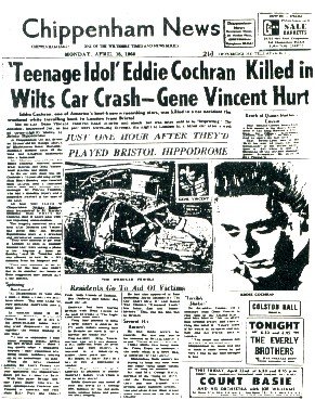 Eddie Cochrane car crash Chippenham