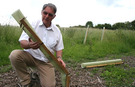 Pentylands Park, Highworth, damage to trees demonstrated by Ken Saunders, chairman of the Friends of Pentylands Park