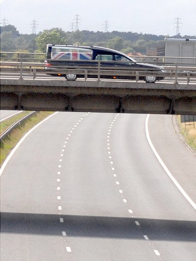 Repatriation convoy joins junction 16 M4 at Swindon