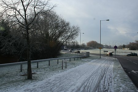 Swindon Roundabout frosted over 2009