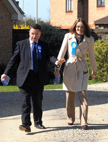 Robert Buckland and Theresa Villiers in Swindon