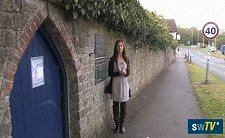 Kirsty outside the Richard Jefferies Museum, Swindon