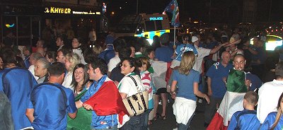 Italian celebrations in Swindon town centre after Italy won the World Cup in 2006