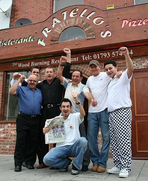 Fratellos in Swindon celebrate after winning the World Cup in 2006
