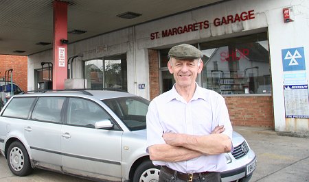 Alan Bricknell outside Stratton Garage, Swindon