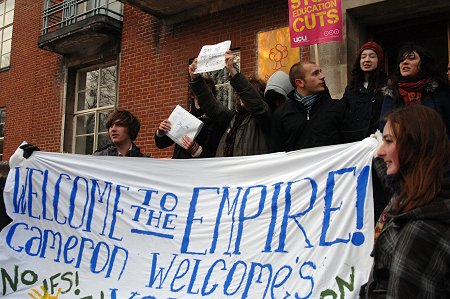 Swindon Students Protest at Swindon Council Offices