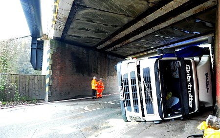 Lorry crashed in Swindon