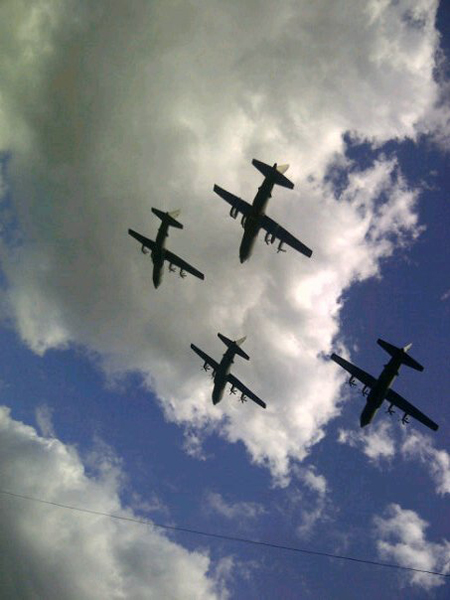 Last RAF Lyneham Hercules flyover over Swindon