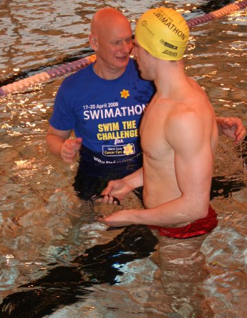 Duncan Goodhew swims in Swindon