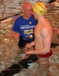 Duncan Goodhew swims in Swindon