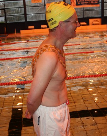 Duncan Goodhew swims in Swindon