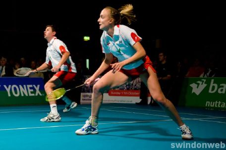 England v Poland badminton at the Oasis