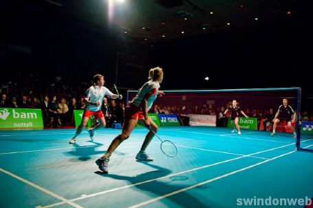England v Poland badminton at the Oasis