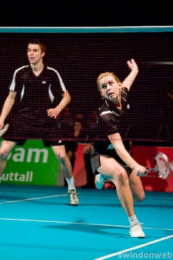 England v Poland badminton at the Oasis