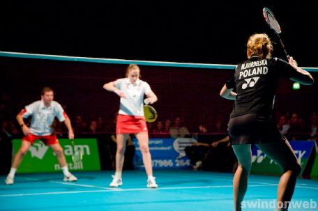 England v Poland badminton at the Oasis