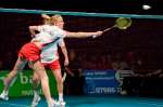 England v Poland badminton at the Oasis