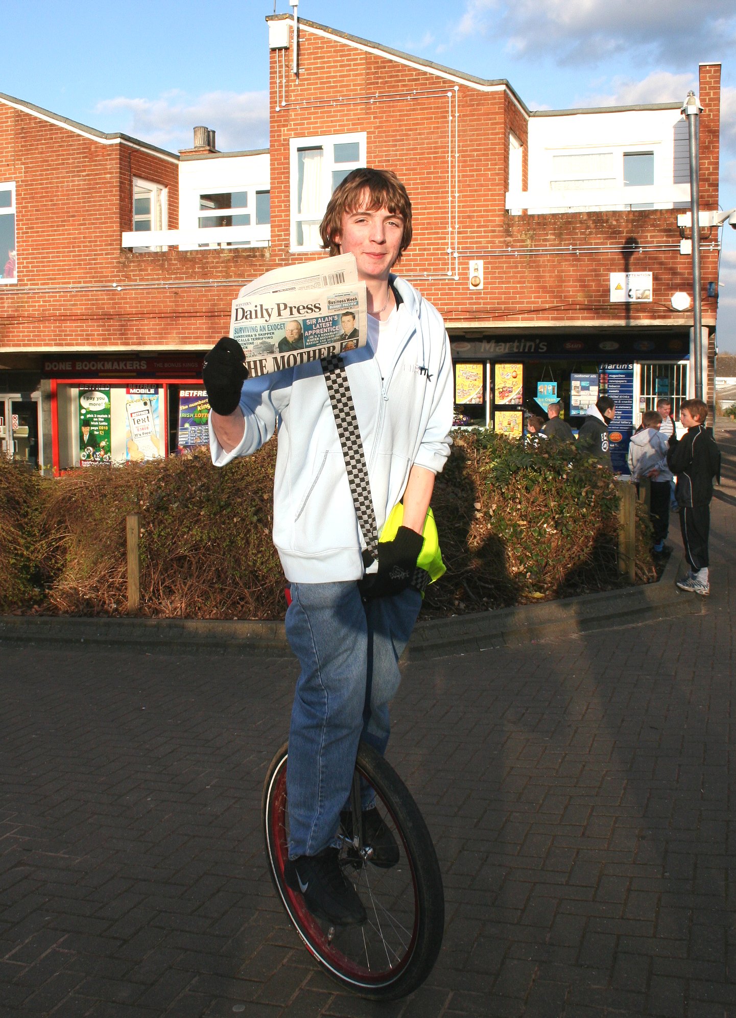 Delivery boy is uni-que in Swindon