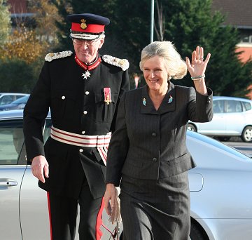 Camilla flies into Swindon